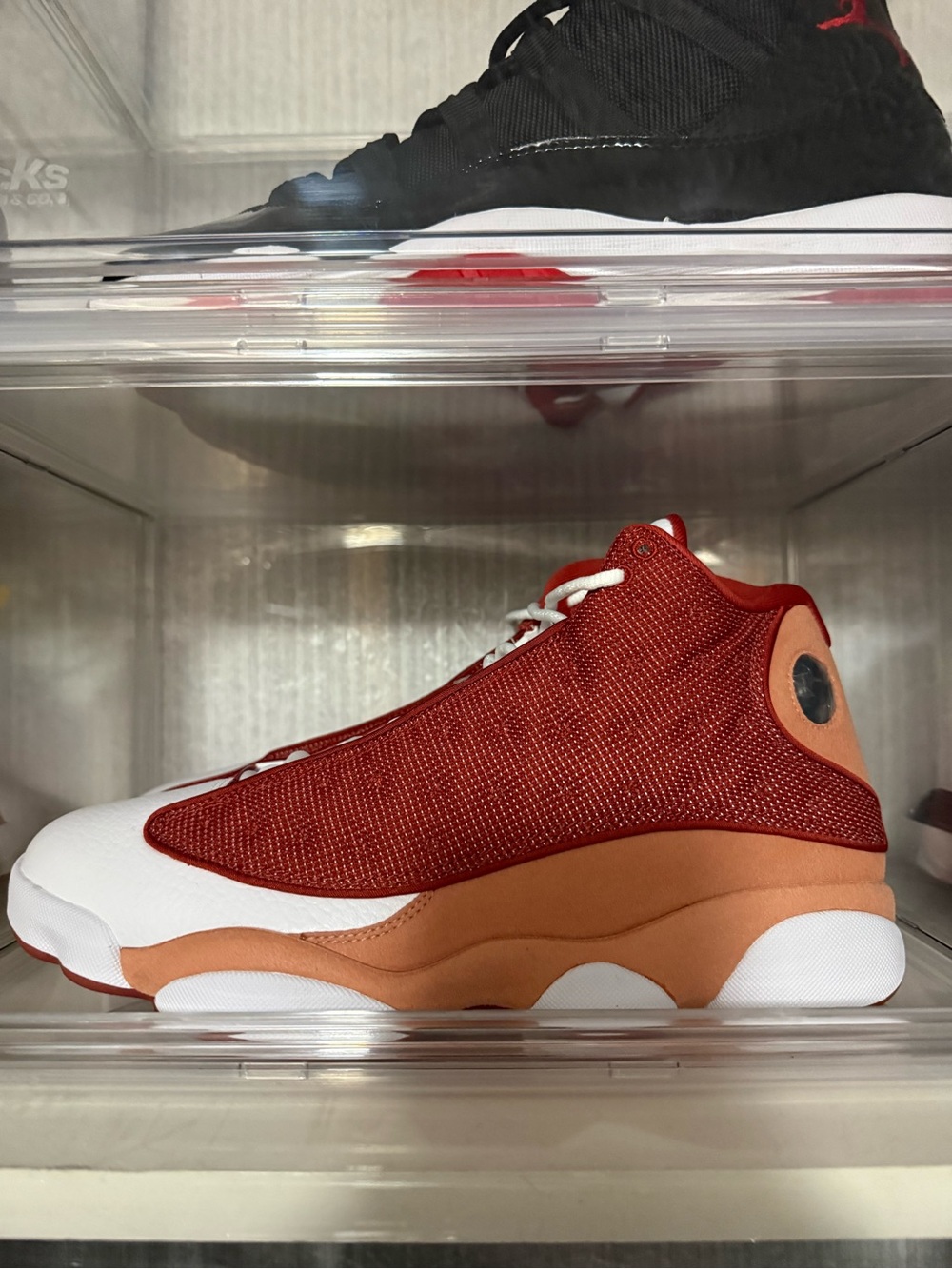 Jordan Red and White Retro Basketball Sneakers